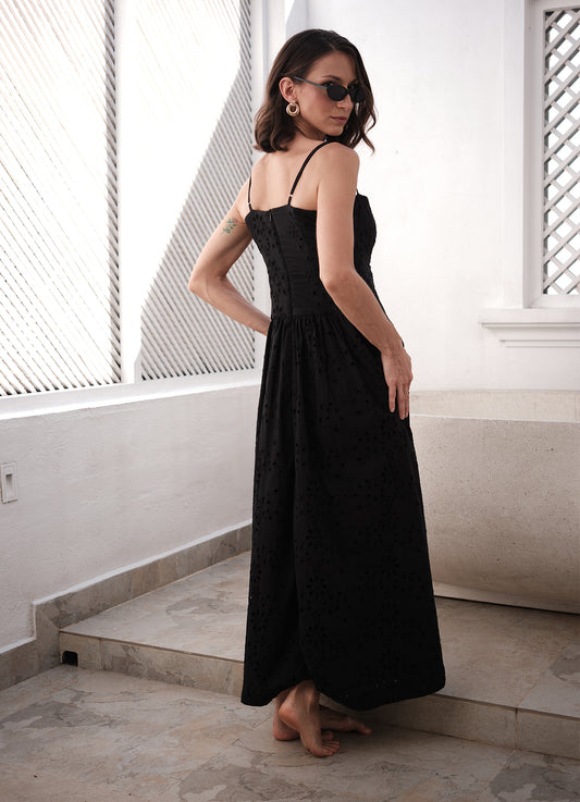 IVY DROP WAIST DRESS INK