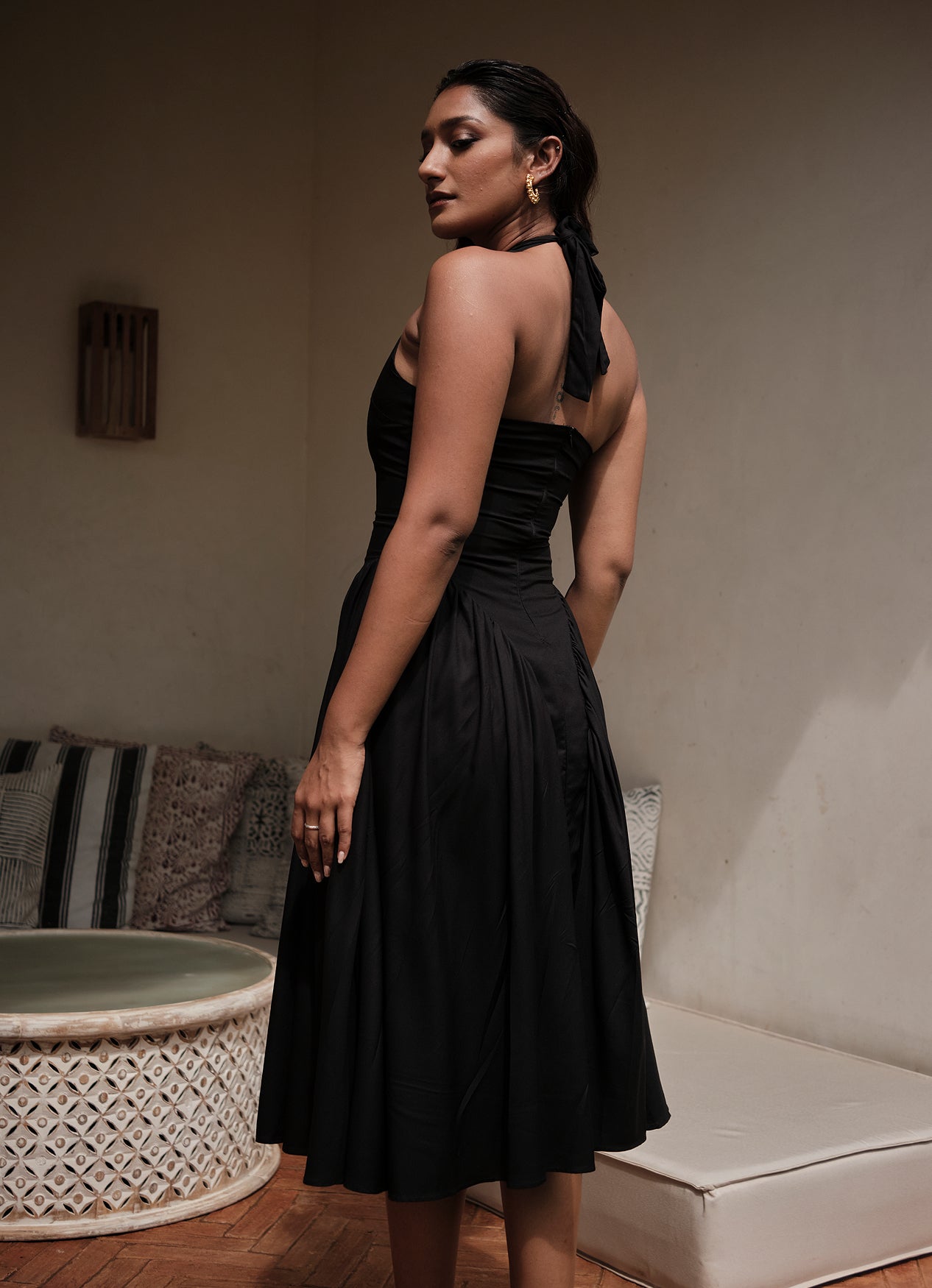 LISA HALTER DRESS : INK