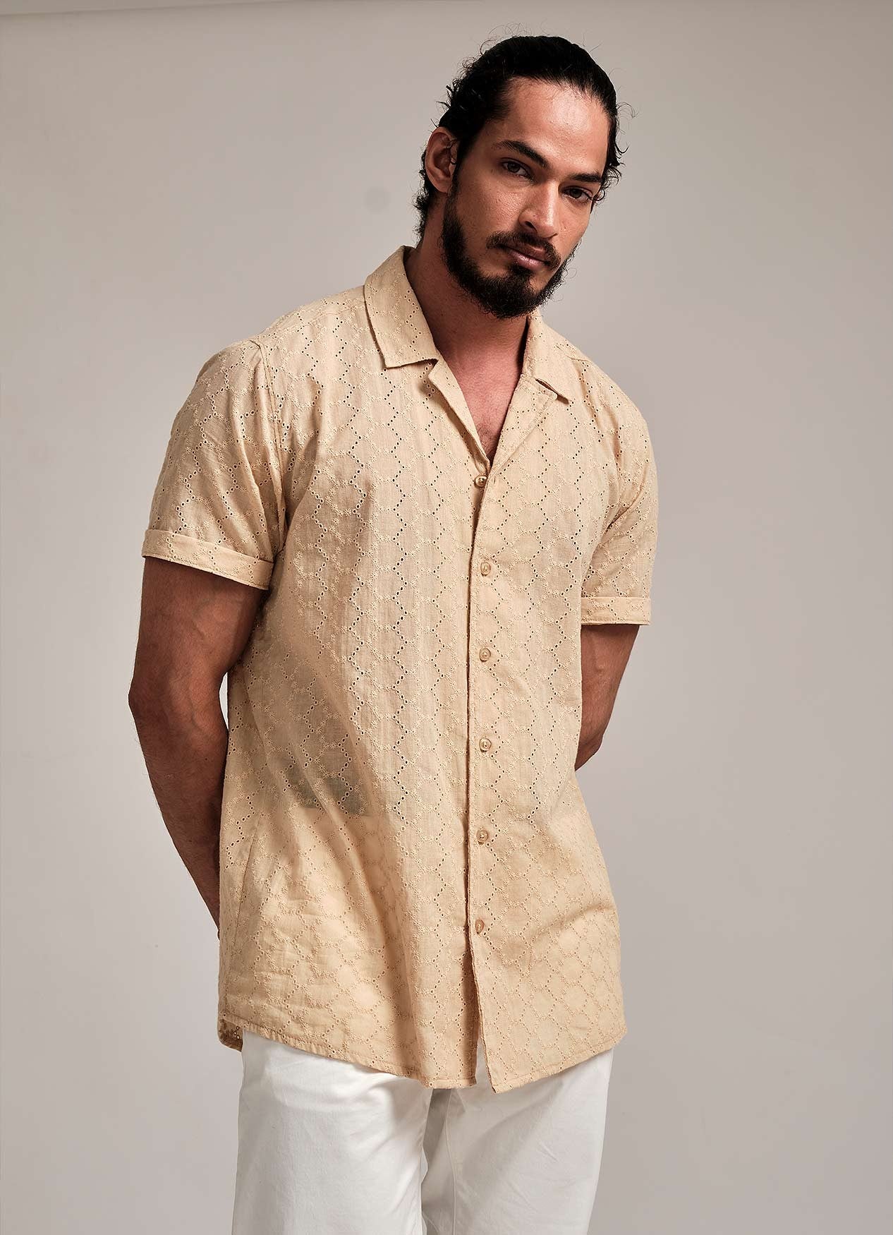 LIAM BEIGE CUTLAWN SHIRT 2