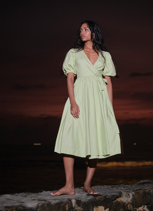 WILLOW WRAP DRESS : FERN