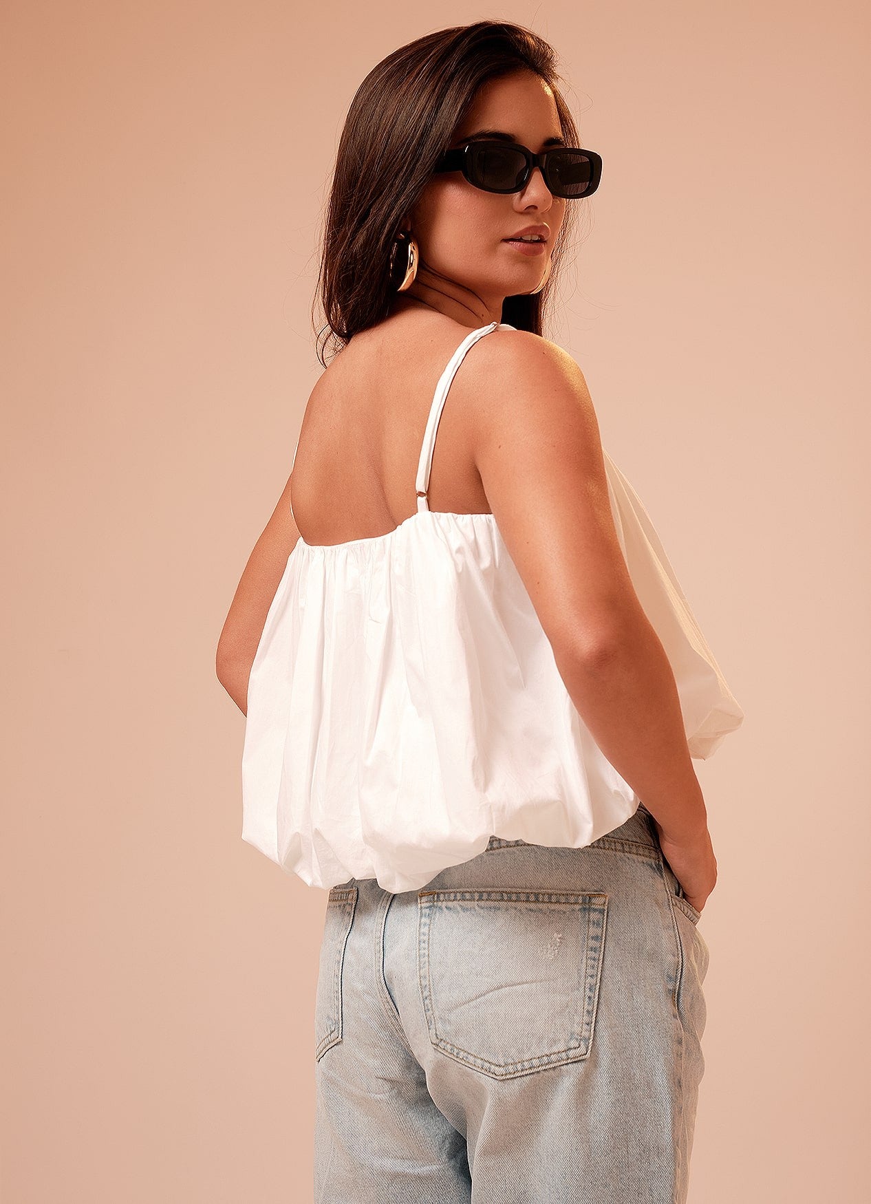 AVA BALLOON TOP : WHITE