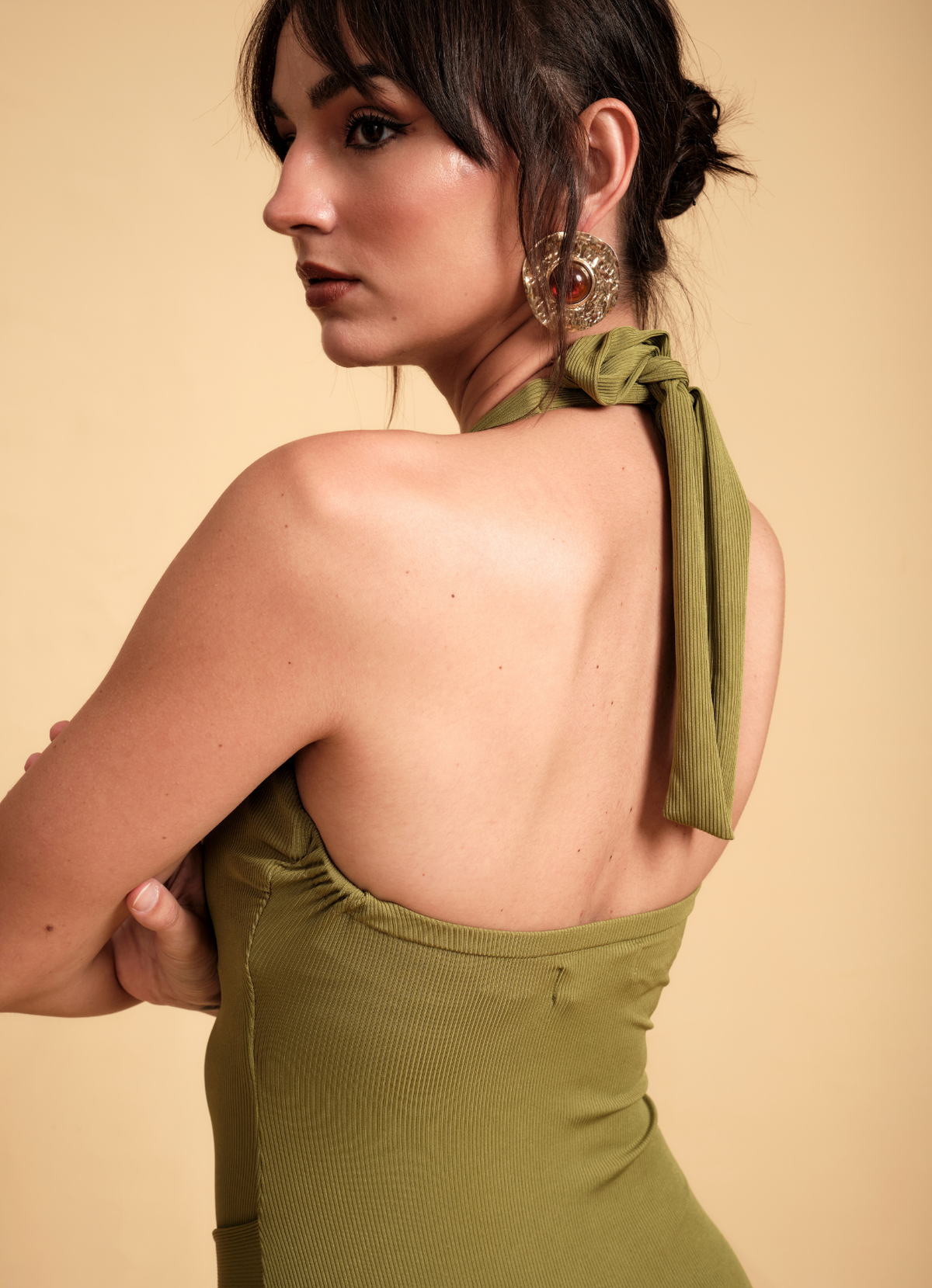 DORA HALTER DRESS FERN