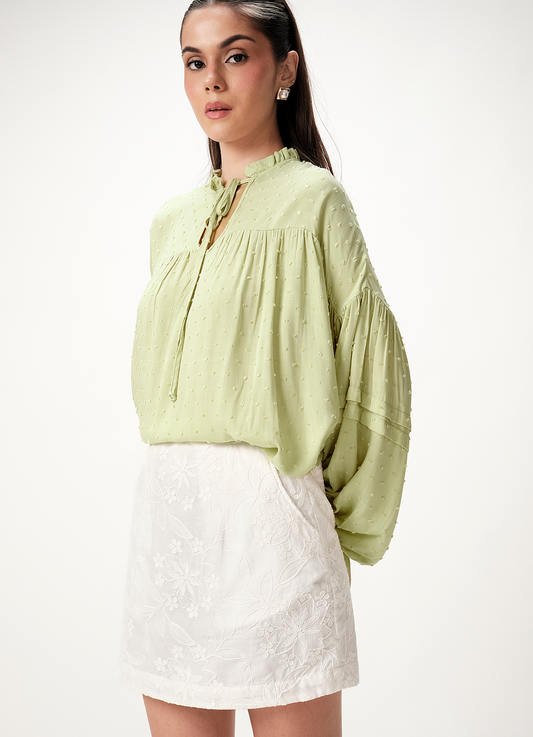 TESSA EMBROIDERED SKIRT WHITE