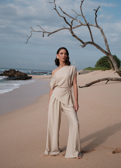 RINA DROP SHOULDER SET : NUDE