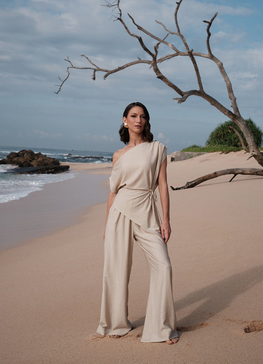 RINA DROP SHOULDER SET : NUDE