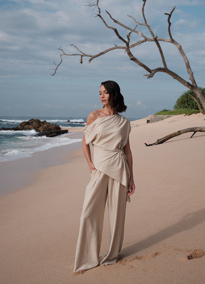 RINA DROP SHOULDER SET : NUDE