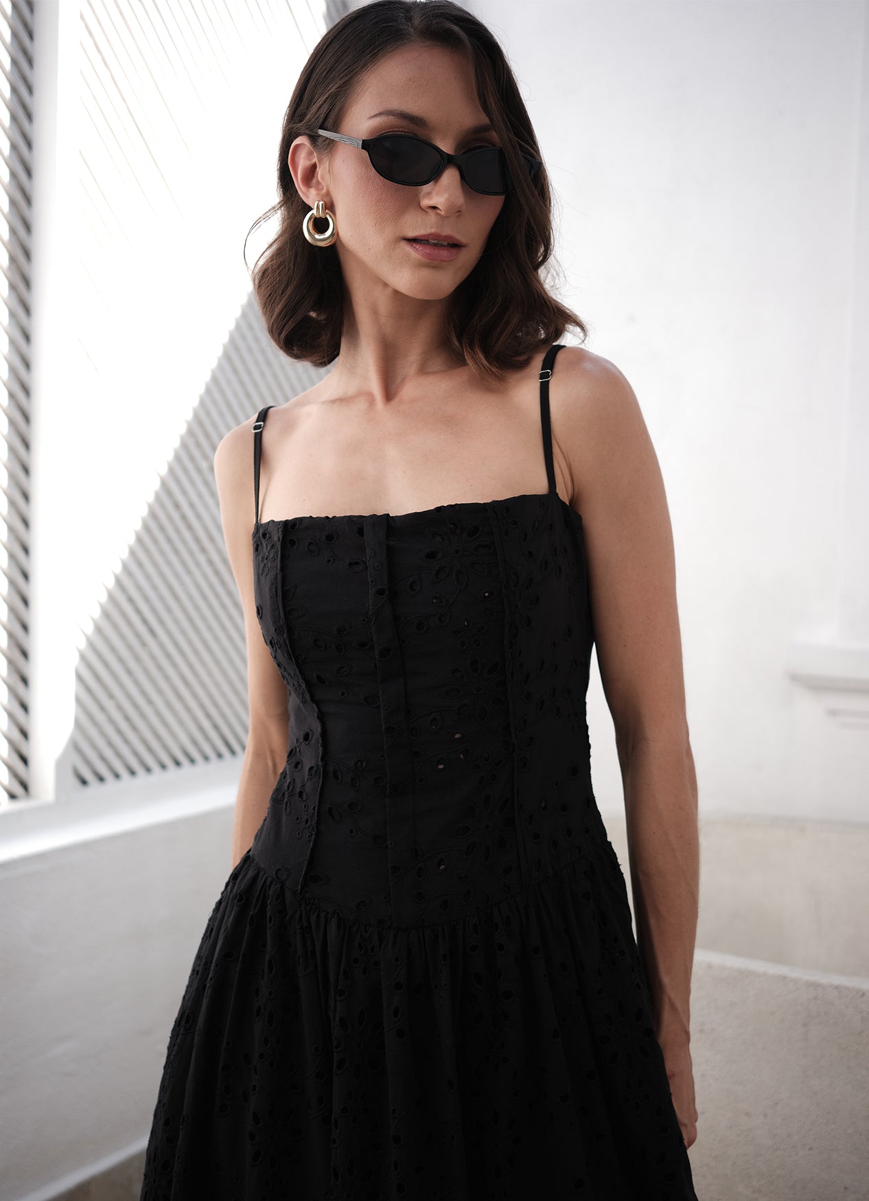 IVY DROP WAIST DRESS INK