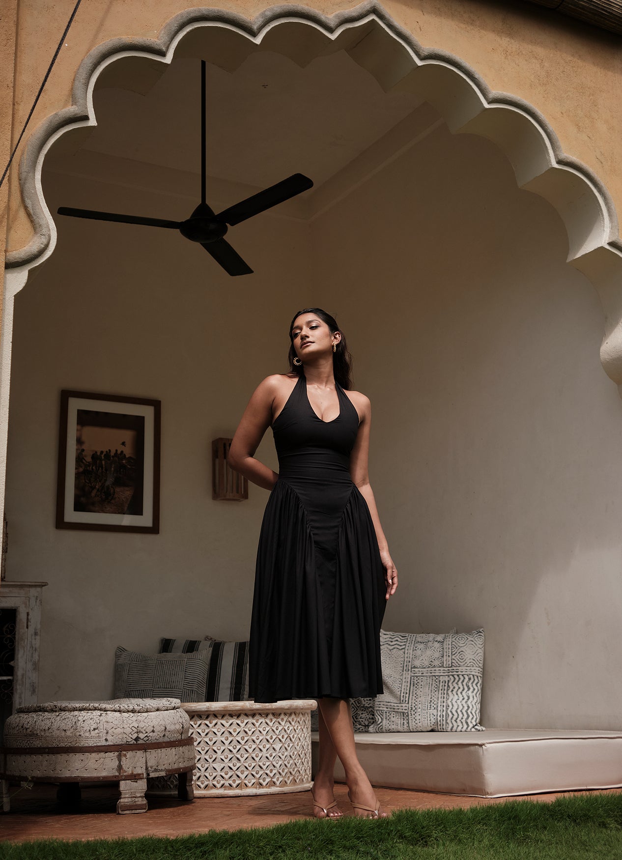 LISA HALTER DRESS : INK