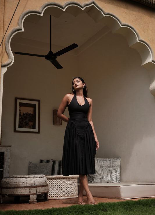 LISA HALTER DRESS : INK