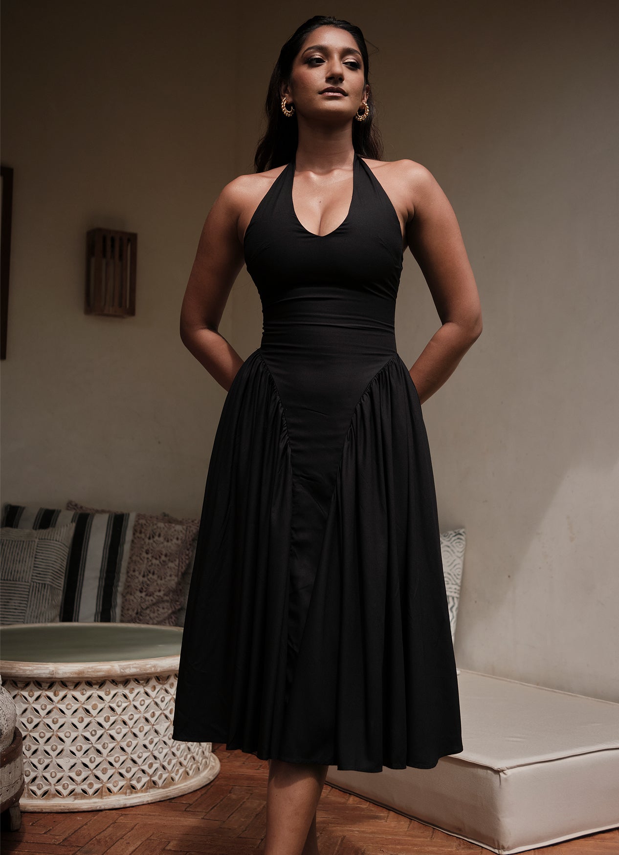 LISA HALTER DRESS : INK