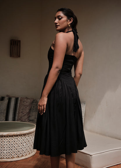 LISA HALTER DRESS : INK