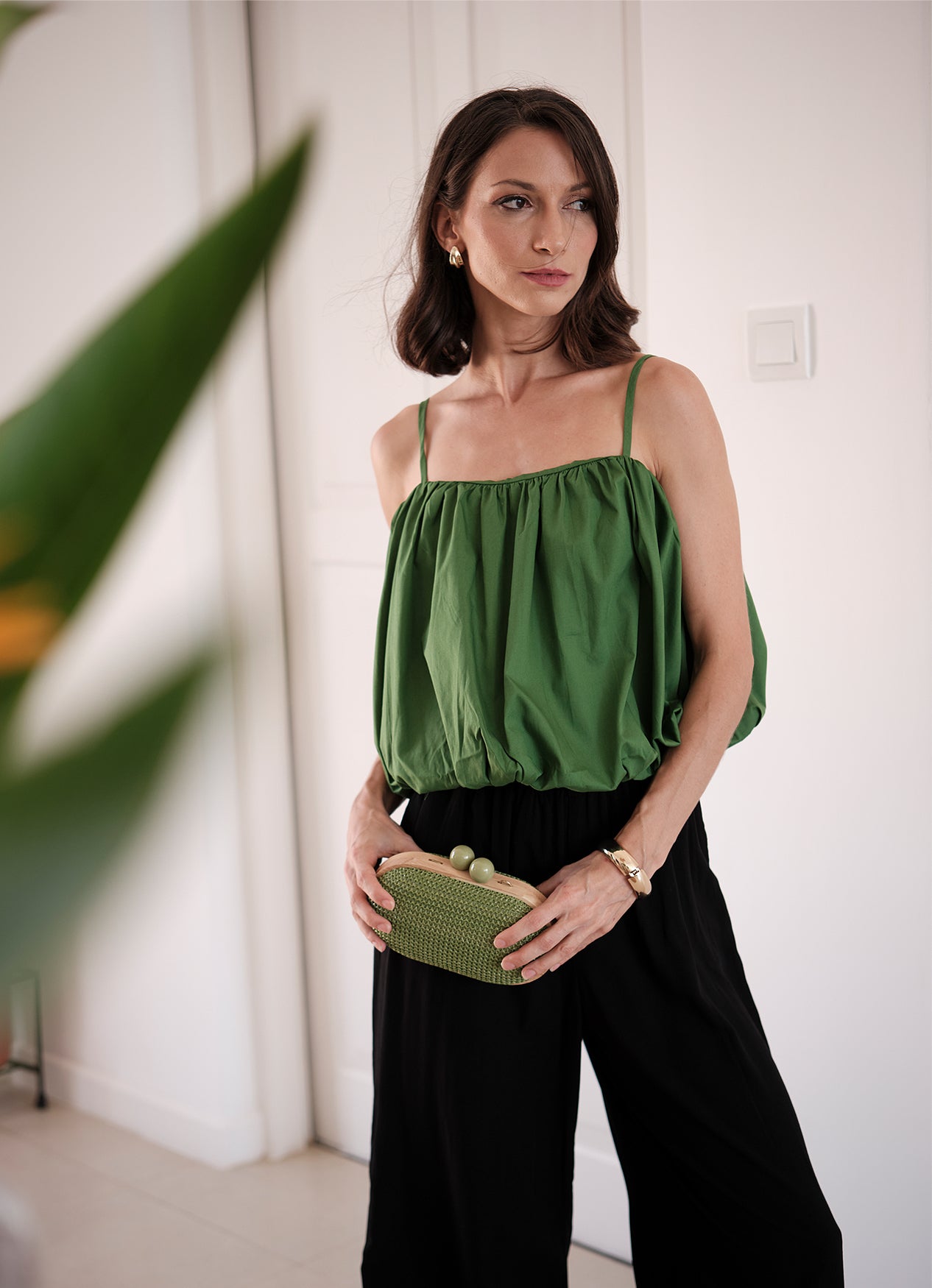 AVA BALLOON TOP EMERALD