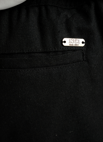 LINEN SHORT BLACK