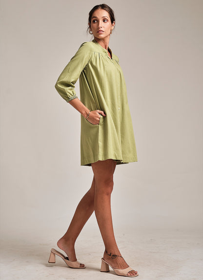 FREYA SHIRT DRESS : GREEN