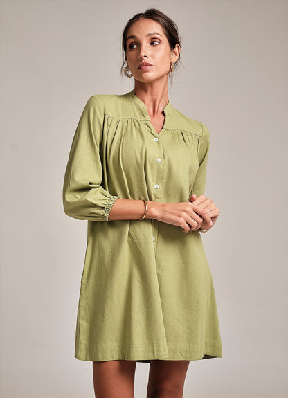 FREYA SHIRT DRESS : GREEN