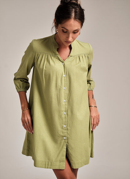 FREYA SHIRT DRESS : GREEN