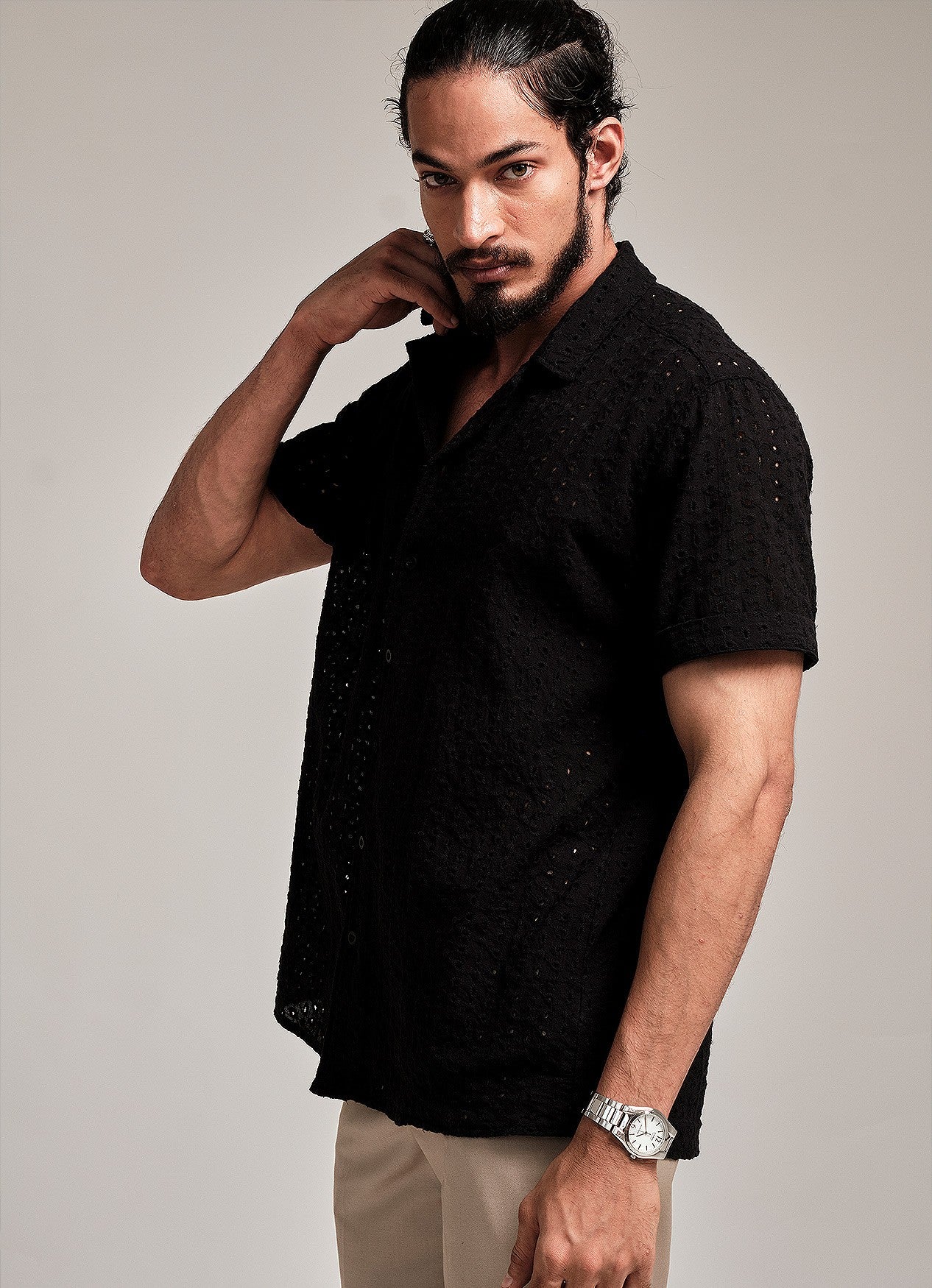 LIAM BLACK CUTLAWN SHIRT