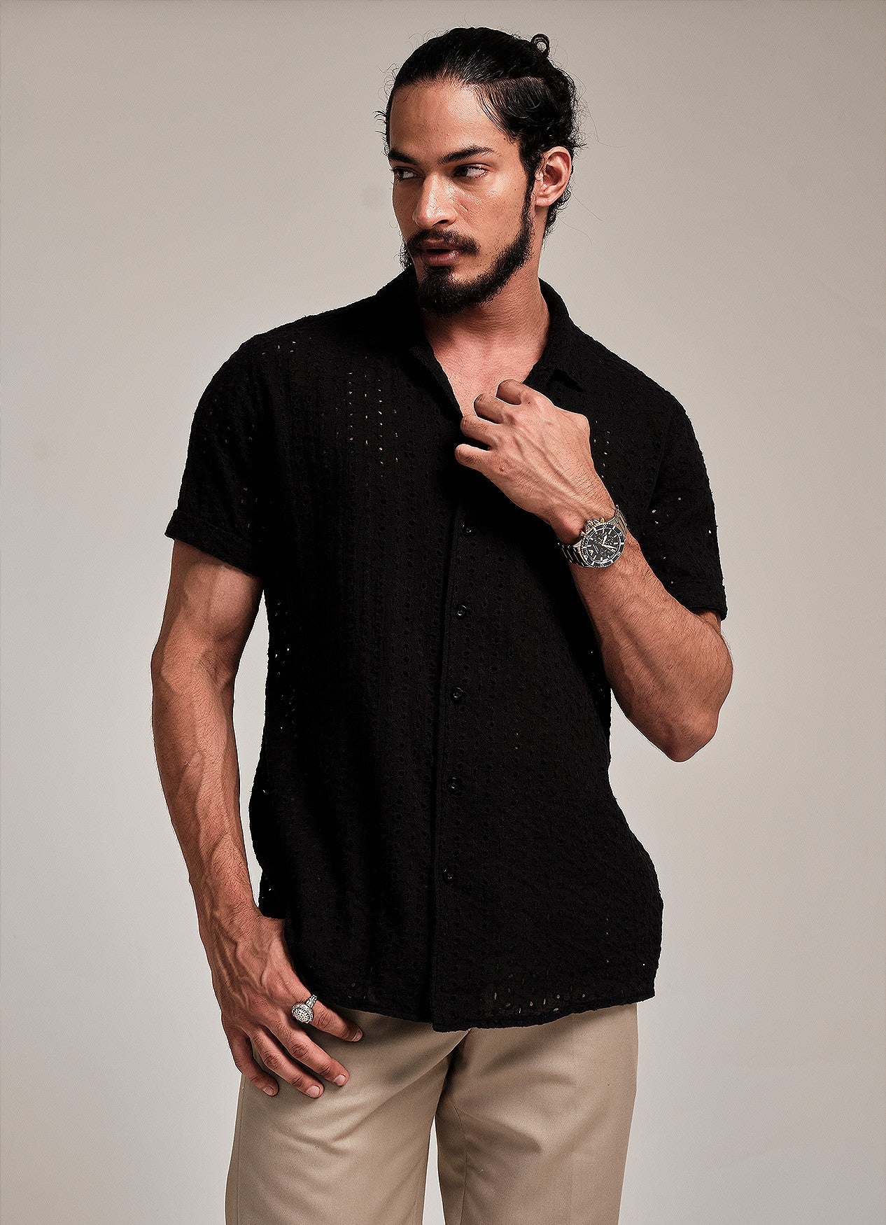 LIAM BLACK CUTLAWN SHIRT