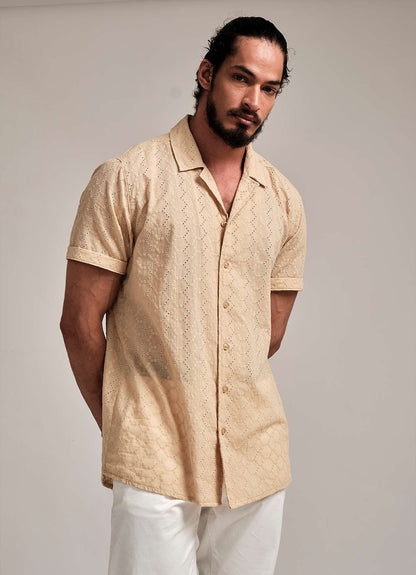 LIAM BEIGE CUTLAWN SHIRT 2