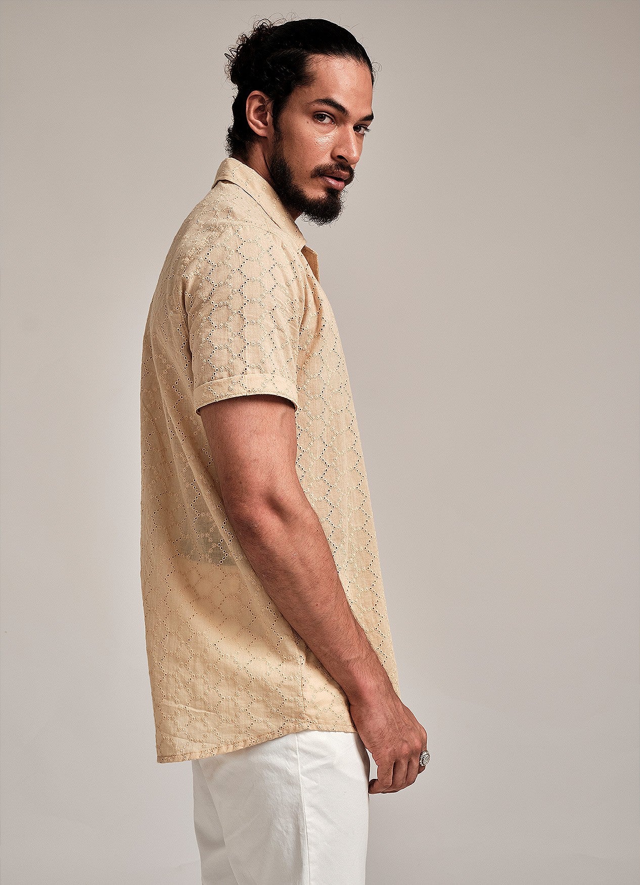 LIAM BEIGE CUTLAWN SHIRT 2