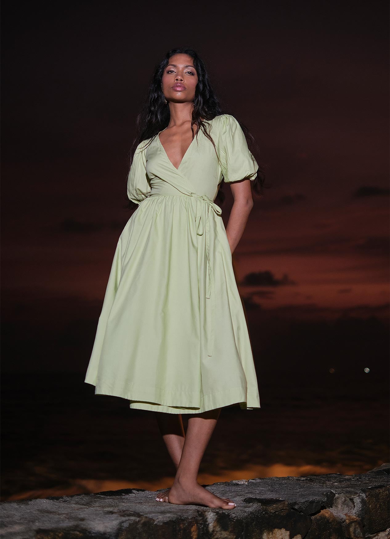 WILLOW WRAP DRESS : FERN