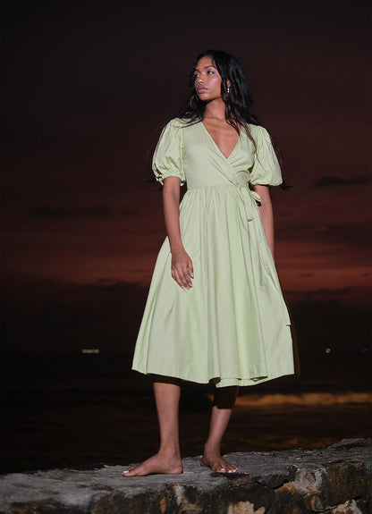 WILLOW WRAP DRESS : FERN