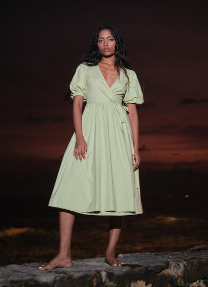 WILLOW WRAP DRESS : FERN