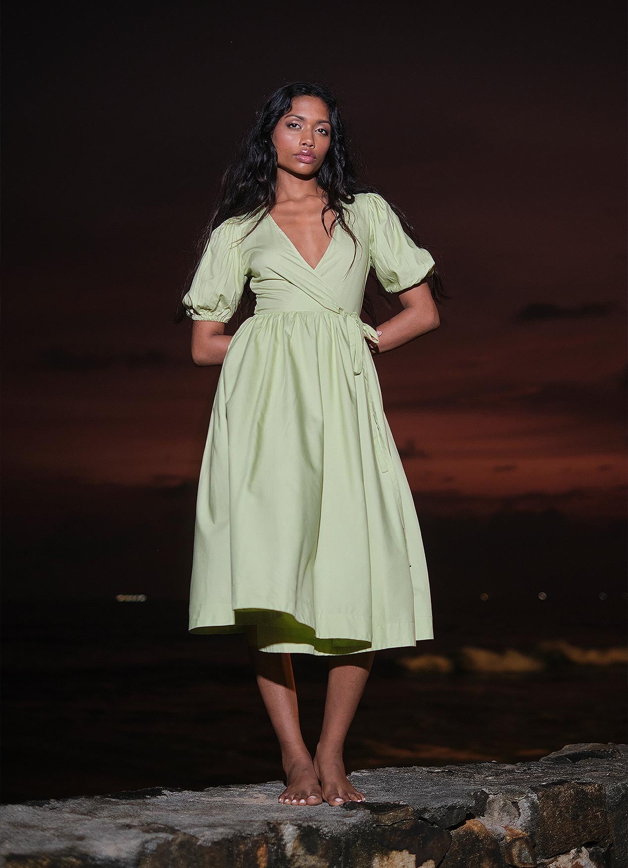 WILLOW WRAP DRESS : FERN
