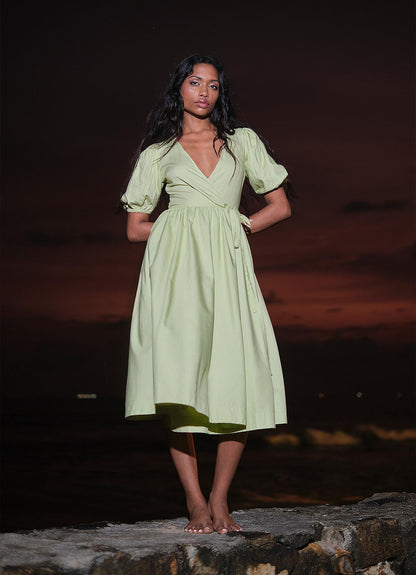 WILLOW WRAP DRESS : FERN