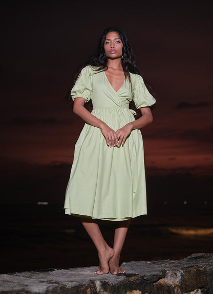 WILLOW WRAP DRESS : FERN