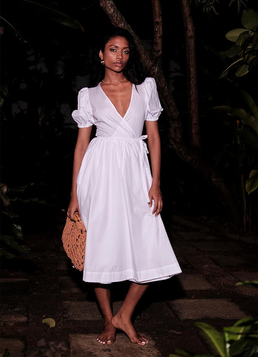 WILLOW WRAP DRESS : COCONUT