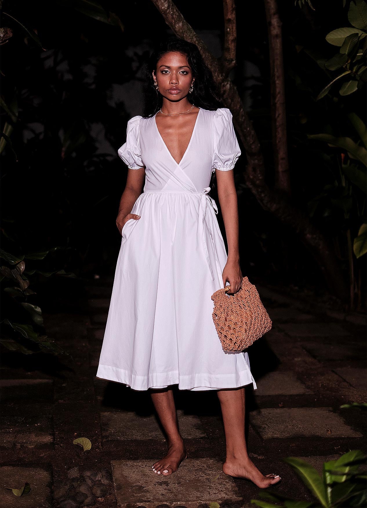 WILLOW WRAP DRESS : COCONUT