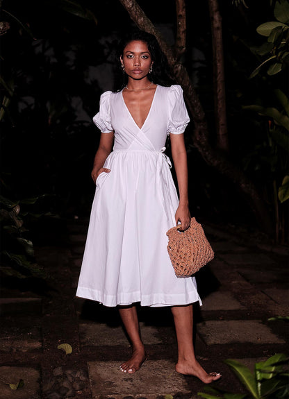 WILLOW WRAP DRESS : COCONUT