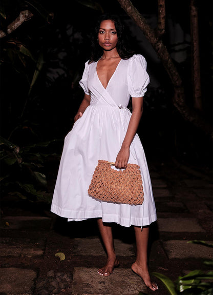 WILLOW WRAP DRESS : COCONUT