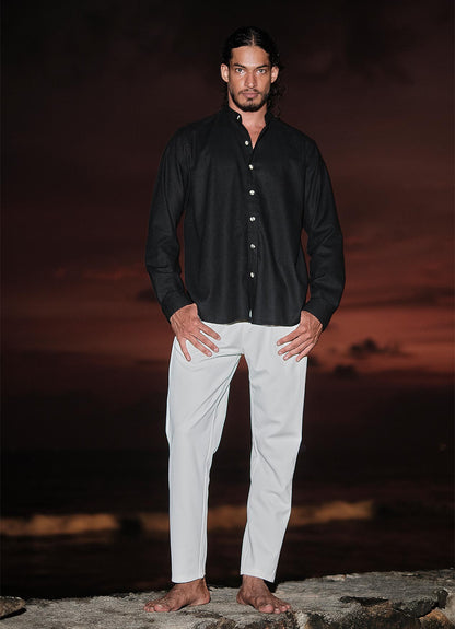 LINEN BLACK SHIRT
