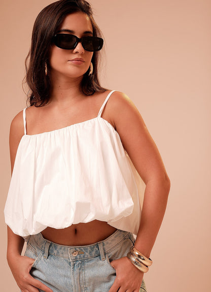 AVA BALLOON TOP : WHITE