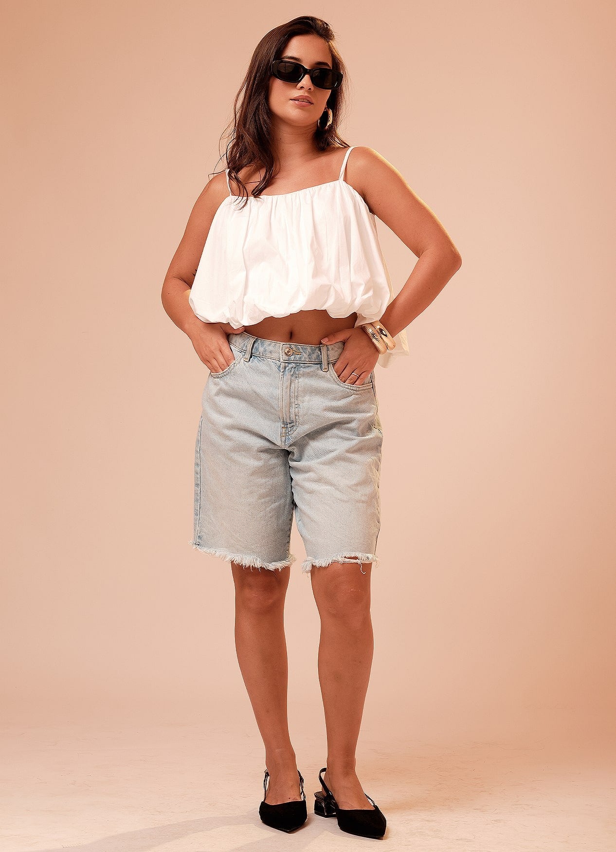 AVA BALLOON TOP : WHITE