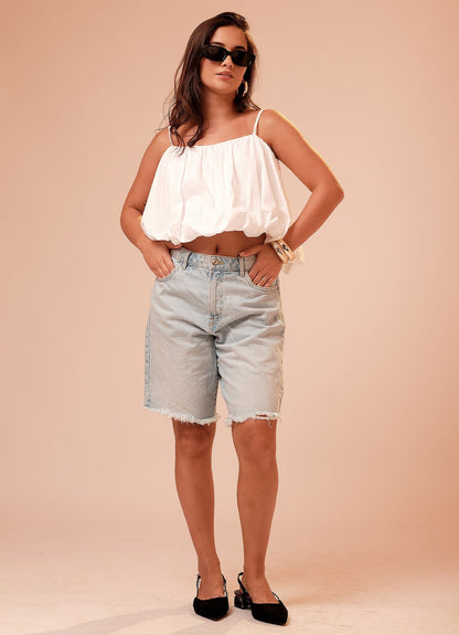 AVA BALLOON TOP : WHITE