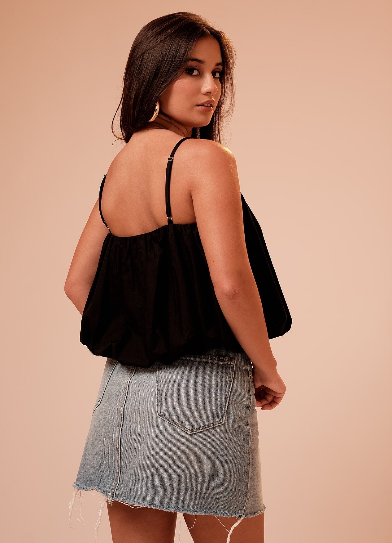 AVA BALLOON TOP : BLACK