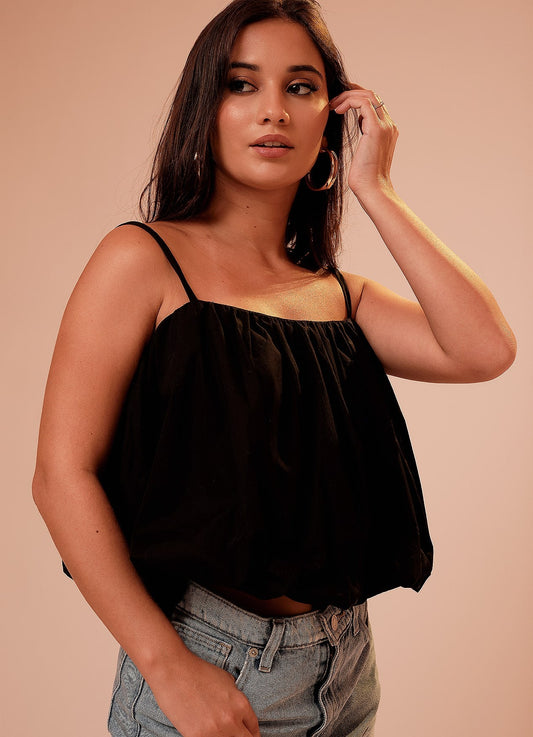 AVA BALLOON TOP : BLACK