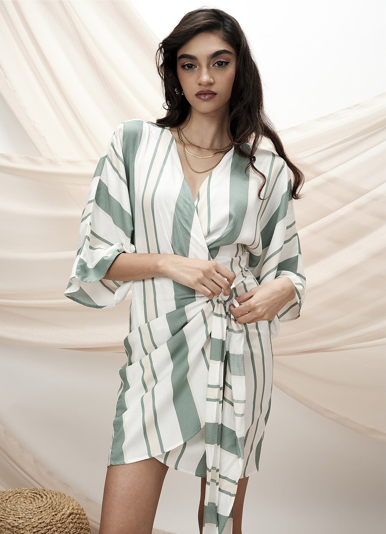 LENA WRAP DRESS : MINT