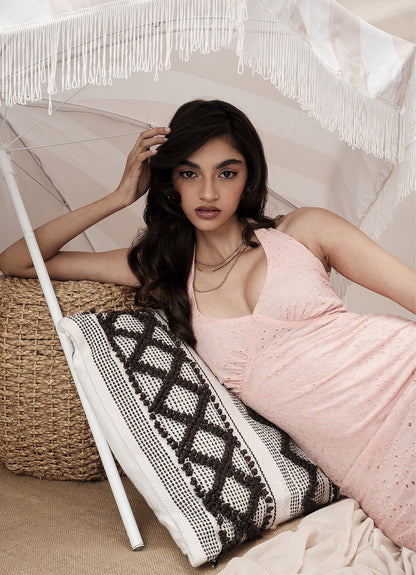 LYRA HALTER DRESS : BLUSH