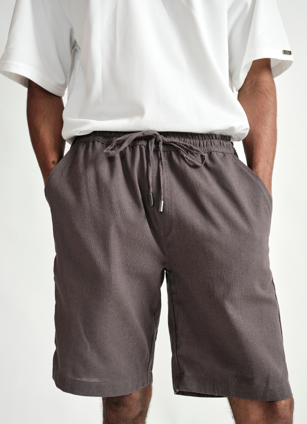 LINEN SHORT GREY