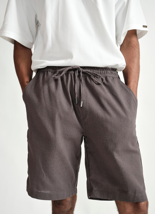 LINEN SHORT GREY