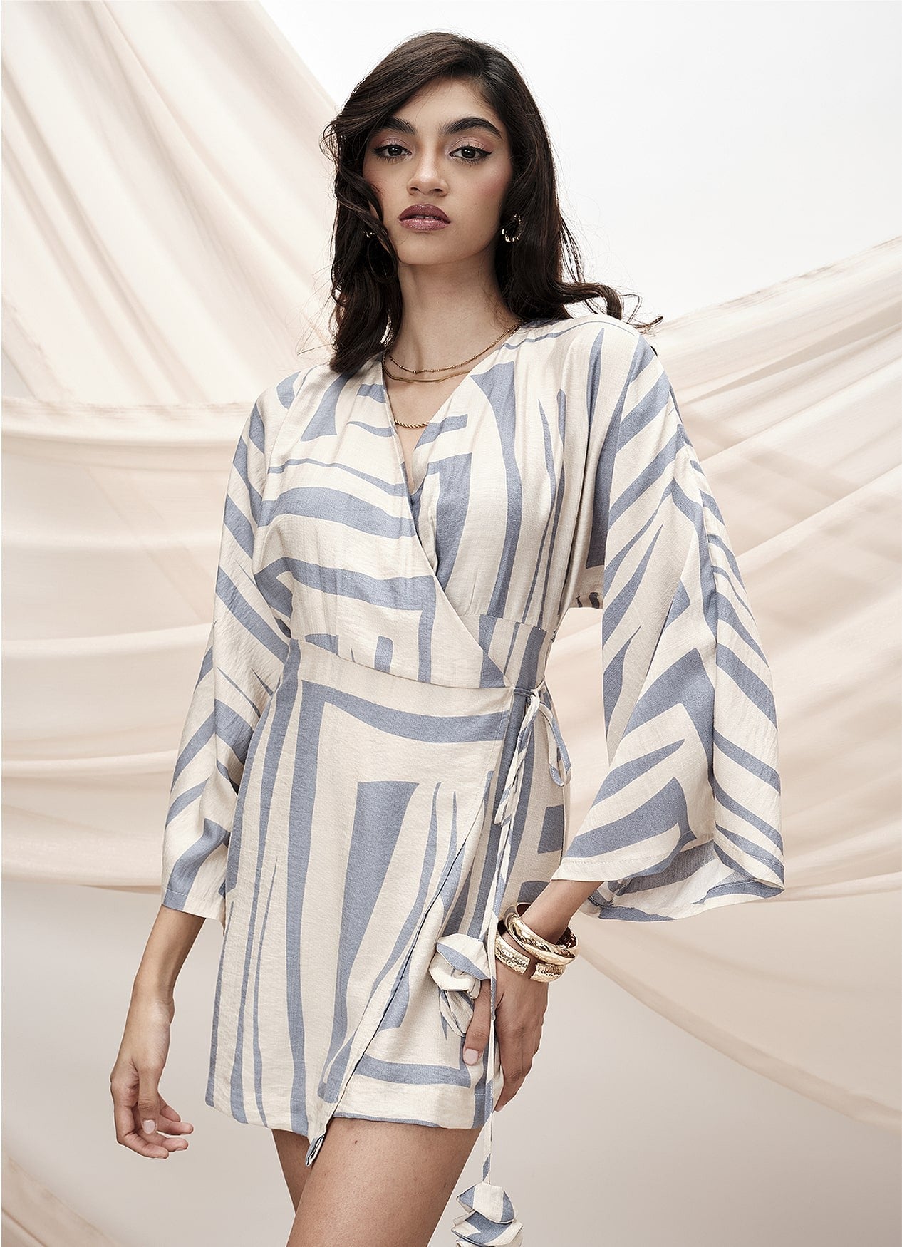 BOHO WRAP DRESS : SKY