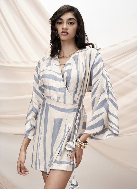 BOHO WRAP DRESS : SKY