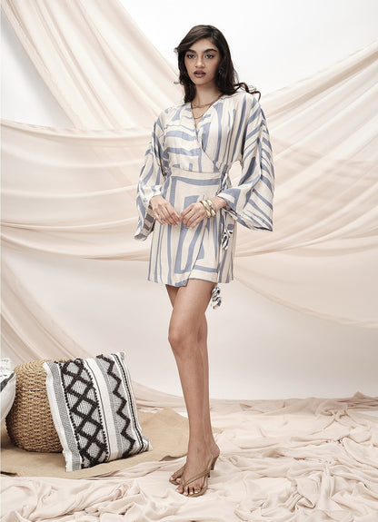 BOHO WRAP DRESS : SKY
