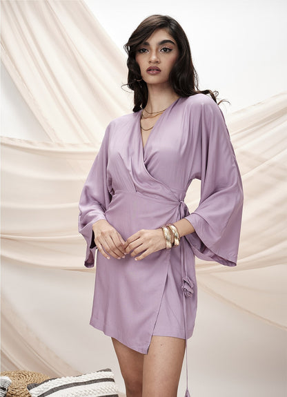 BOHO WRAP DRESS : LILAC