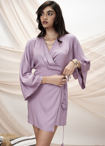 BOHO WRAP DRESS : LILAC