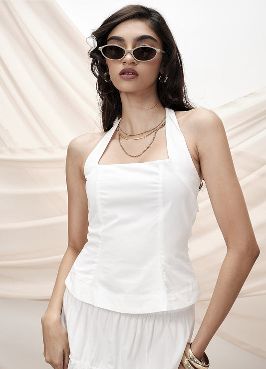 LINZY HALTER TOP : PEARL